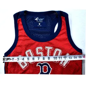G-III 4her Boston Red Sox Tank Top Womens Medium Red Navy Mesh Racerback62HAR810 thumbnail 3