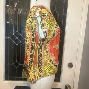 Y2K Helium Ornate Baroque Print Top | Keyhole Back | Size S thumbnail 3