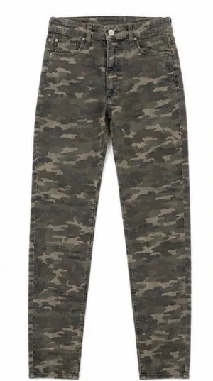 Free People Camo Skinny Jeans Size 29 Stretch Mid Rise Green Camouflage Pants thumbnail 1