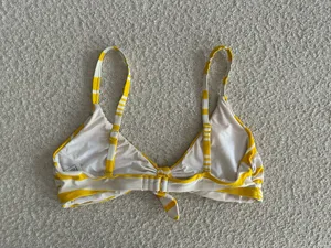 Aerie Yellow & White Striped Bikini Top thumbnail 2