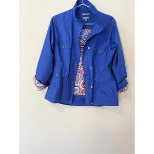 Peter Millar Element Royal Blue Woman's Windbreaker Golf Jacket Size Small 2814 thumbnail 2