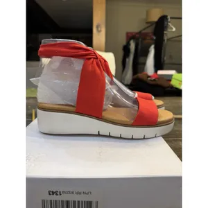 NEW Corso Como‎ Blayke Women's Sandals Wedge Ankle Strap Size 7.5 Red thumbnail 4
