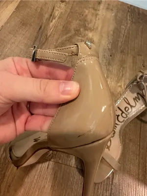 Steve Madden Sam Edelman NADYA Patent Leather Ankle Heel Sandal Shoe Classic Nude 6.5 thumbnail 8