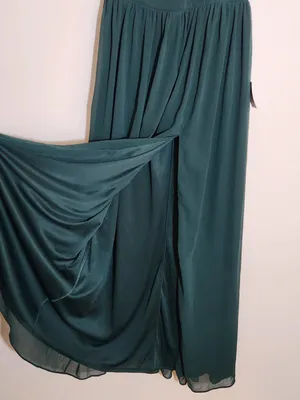 Lulus Green Chiffon Formal Dress with Tie Straps Size Large NWT Wedding Guest thumbnail 9