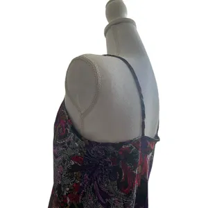 VTG California‎ Dynasty Womens Boho Whimsigoth Cami Tank M Purple Floral Paisley thumbnail 4