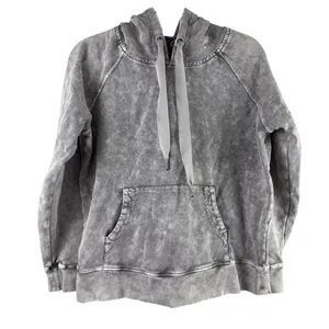 Scoop Gray Acid Wash Raglan‎ Pullover Hoodie Vintage Grunge Distressed Small thumbnail 1