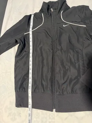 Nike women Black Windbreaker Jacket with White Piping size M thumbnail 9