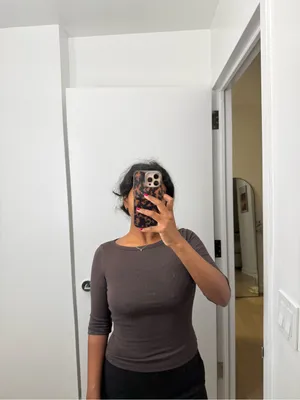 Kookai Black Boatneck Three-Quarter Sleeve Top thumbnail 3