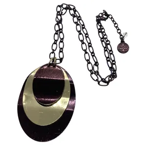 Vintage 1990s Bill Blass Copper Chain Necklace Pendant Adjustable 17'' - 20''‎ thumbnail 1