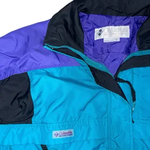 Columbia Sportswear Jacket Womens Medium Teal Purple Black Windbreaker thumbnail 3