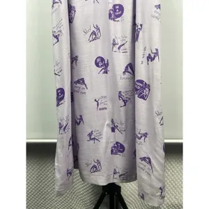 Lavender Milkmaid Pinup Novelty Cocktail Quirky‎ Print Flutter Sleeve Midi Dress thumbnail 4