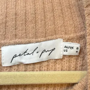 Petal‎ + Pup Beige Knit Midi Sweater Dress Girly Classic Comfy Sz 4 thumbnail 3