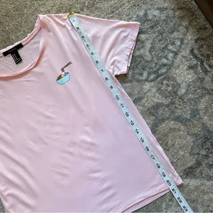 Forever 21 Relaxed Fit Baby Pink Ramen T-Shirt Medium thumbnail 6