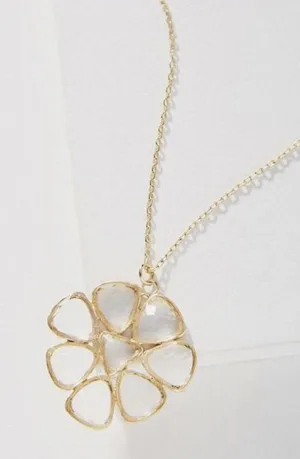 Anthropologie Blooming Mosaic Flower Pendant Necklace thumbnail 3