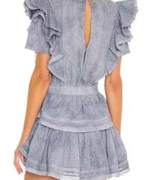 LoveShackFancy Blue Ruffle Mini Dress thumbnail 1