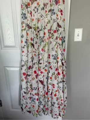 Ieena for Mac Duggal Floral Maxi Dress Gown Cottagecore Flowy Wedding Guest thumbnail 4