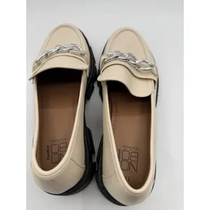 No Boundaries Lug Sole Chain Loafers Women's 11 Beige Chunky Preppy Office Wear thumbnail 3