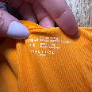 Aerie Shine Plunge Ruched One Piece Cheekiest Womens Large Orange Swimsuit beach thumbnail 6