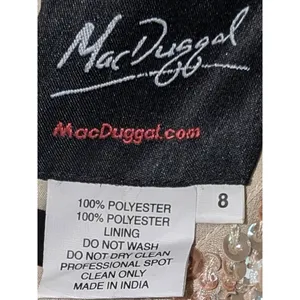 Mac Duggal Nude‎ Champagne Beaded Sequin Midi Sheath Cocktail Dress NWT Sz 8 thumbnail 10