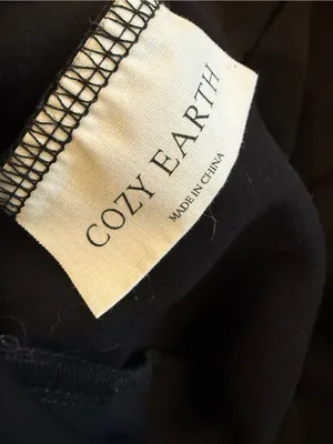 COZY EARTH Women’s Brushed Bamboo Cotton Crewneck Pullover Top Black thumbnail 5