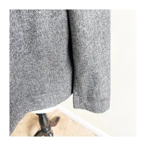 J Crew SZ 4 Women’s Cheshire Ruffle Tie Neck Jacket in Black/White Herringbone thumbnail 6