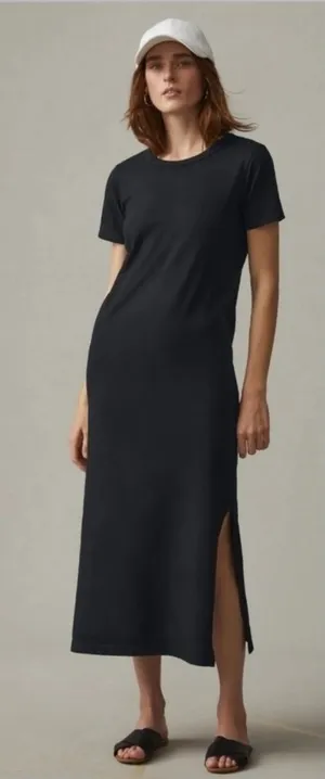 American Giant Black 100% Cotton T-shirt Midi Dress Size XS thumbnail 1
