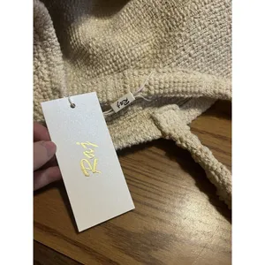 NWT Anthropologie Raj Cotton Woven Carpet Large Tote Shopping Bag Cream thumbnail 5
