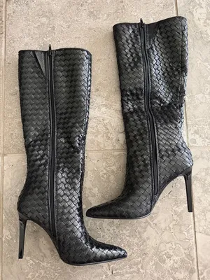 I.N.C. Women’s Savonia Heeled Boots in Black Woven, Size 8, NEW in Box thumbnail 6
