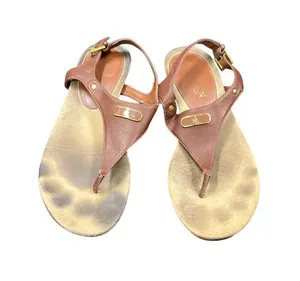 Ralph Lauren Lauren Kacy womens brown faux leather thong sandals sz 7.5B SK10663 thumbnail 1