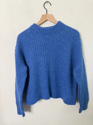 Sezane Jose Jumper Blue Alpaca Wool Womens Size M thumbnail 3
