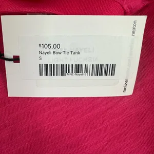 MELISSA NEPTON Nayeli Bow Tie Tank hot pink size small NWT thumbnail 5