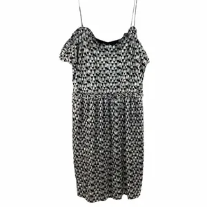 Zara Metallic silver black Cocktail mini Dress thumbnail 4