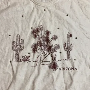 Vintage White Arizona Studded Tourist Cactus Tee thumbnail 2