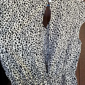 Stylish Black and White Polka Dot Dress thumbnail 4