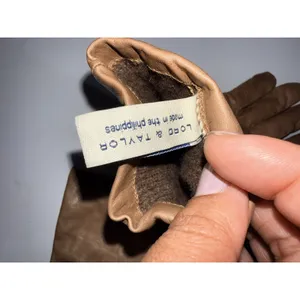 Lord & Taylor Cashmere Lined Dark‎ Brown Leather Gloves Size 7 1/2 Driving 1 thumbnail 2