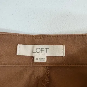 LOFT‎ brown high waisted pintucked 5 pocket cotton stretch bootcut jeans pants 8 thumbnail 6