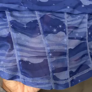 Urban Outfitters Blue Celestial Mesh Corset Cropped Tank Size Small thumbnail 7