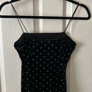 H&M Velvet Mini Dress Black‎ Silver Embellishment Womens Sz XS Homecoming thumbnail 6