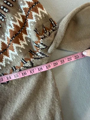 Women’s Cardigan Button Up Tan and Brown Sweater Size S #260880 thumbnail 5