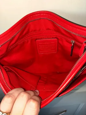 Coach Signature Canvas File Crossbody Bag Khaki/Classic Red F36378 thumbnail 6