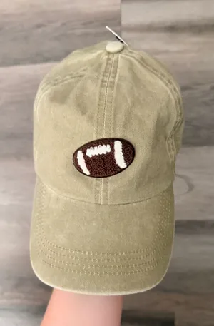 Baseball cap with football patch Green thumbnail 1