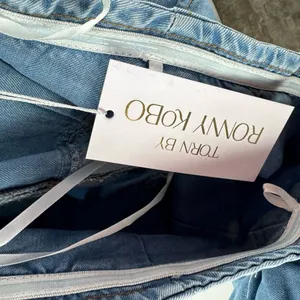 NWT Torn by‎ Ronny Kobo Renee Strapless Denim Midi Dress in Medium Blue Small thumbnail 8