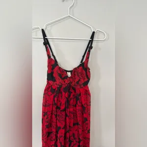 Victoria's Secret Black & Red Vintage with Floral Pattern Dress Size XS 2148 thumbnail 8