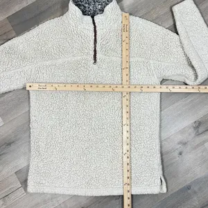 True Grit Faux Sherpa Jacket Women Small Beige Pullover Sherpa Quarter Zip Teddy thumbnail 12