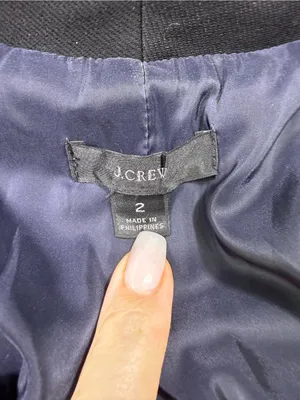 J. Crew Collarless Black Single-Breasted Tailored Blazer thumbnail 5