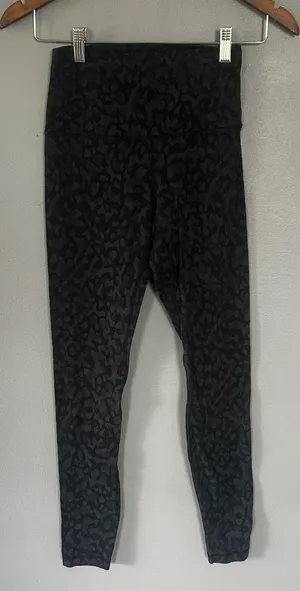 Lululemon Align High Rise Camo Leopard Print Leggings Size 4 Black Gray thumbnail 1