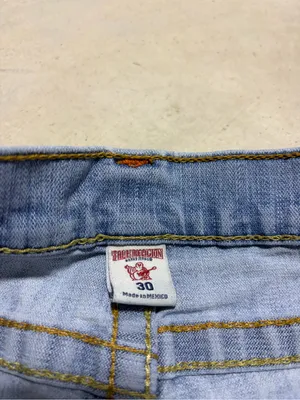 True religion boyfriend Light Blue Denim cutoff Shorts 30 thumbnail 6