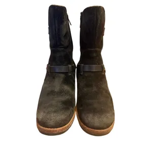 UGG Endell Harness Biker Shearling Boots Women’s Size 7.5 Black Suede Moto 5604 thumbnail 5