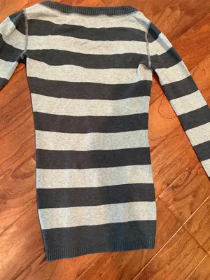 Aeropostale OG Vintage Grey Cotton Striped V-Neck Sweater Size XS Trending thumbnail 8