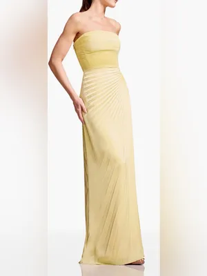 NEW Dress The Population Kinley Accordion Pleat Strapless Evening Gown Sz XXL thumbnail 3